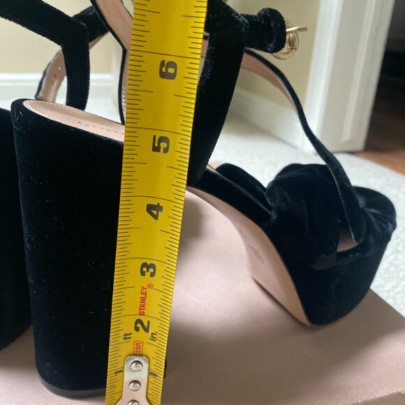 Gianvito Rossi- Knotted Black Velvet Platform Sandals - Size 41 - Picture 9 of 11